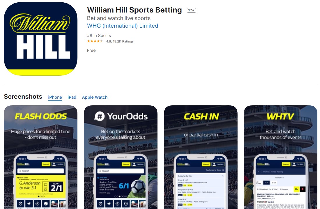 скачать приложение William HILL